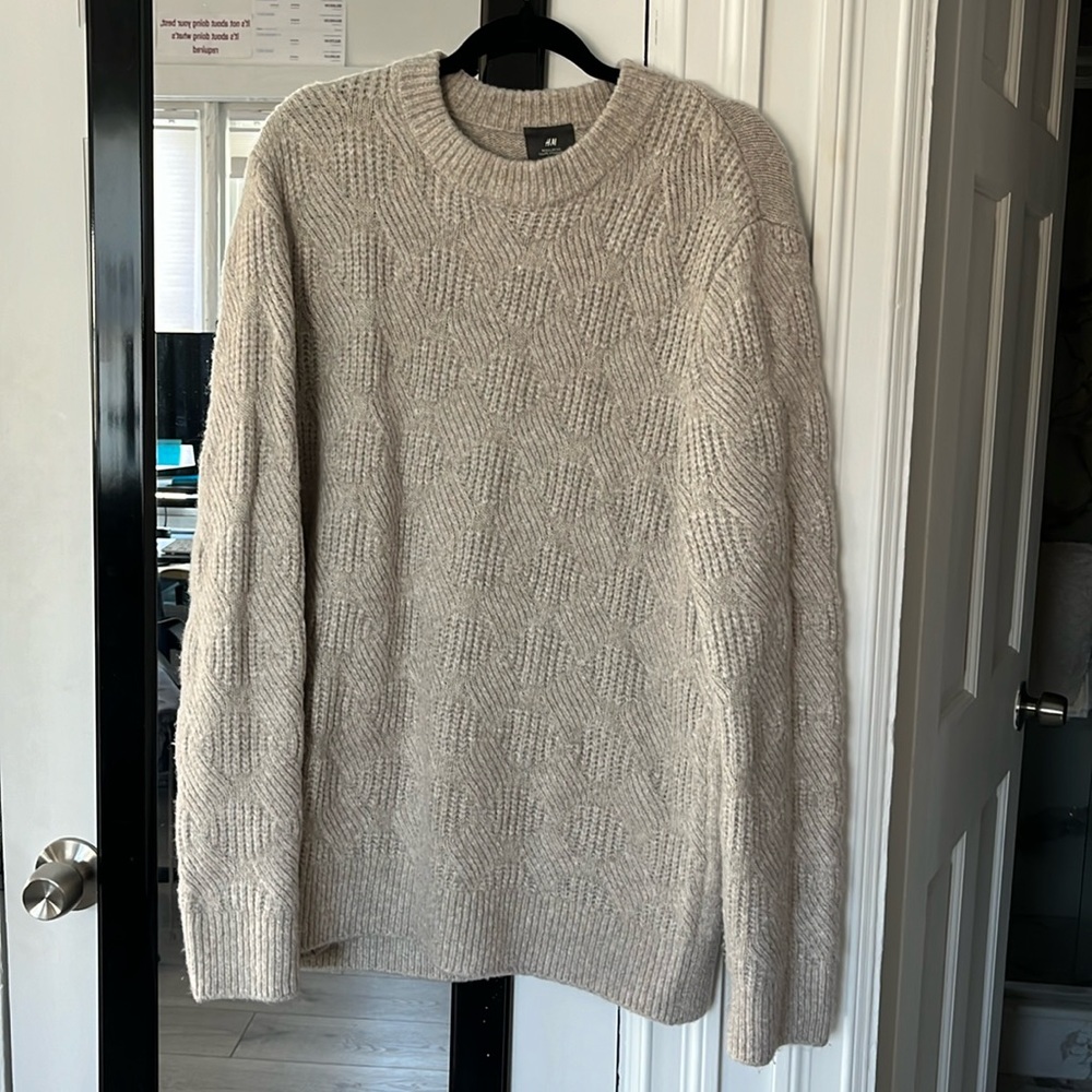 Men’s XL Wool Blend Sweater in Sand